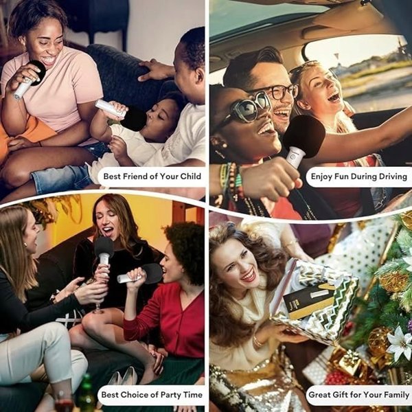 Μικρόφωνο Maono Karaoke Bluetooth 20m με Ηχείο MAONO MKP100 8 Εφέ Λευκό