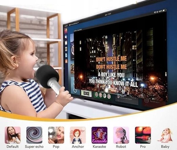 Μικρόφωνο Maono Karaoke Bluetooth 20m με Ηχείο MAONO MKP100 8 Εφέ Λευκό