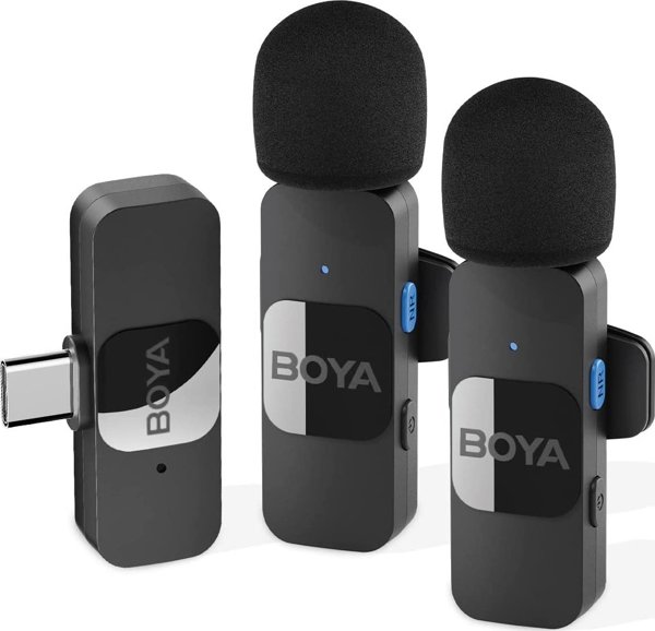 Boya BY-V20 2.0 Υπερ-συμπαγές ασύρματο μικρόφωνο 2.4GHz για συσκευές Type-C - 2TX+1RX