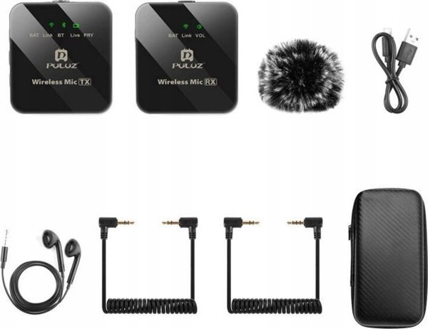 Puluz Ασύρματο μικρόφωνο πέτου PULUZ 2 TX + 1 RX