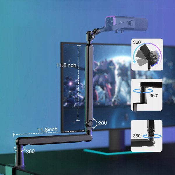Fifine TAM8 Δυναμικό Μικρόφωνο Στούντιο XLR/USB με Βραχίονα