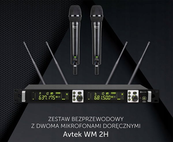 Ασύρματο σετ Avtek WM 2H με δύο χειροκίνητα μικρόφωνα