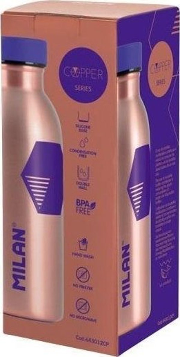 Milan Θερμός Ισοθερμικό Μπουκάλι 354ml από Ανοξείδωτο Χάλυβα Copper Μωβ