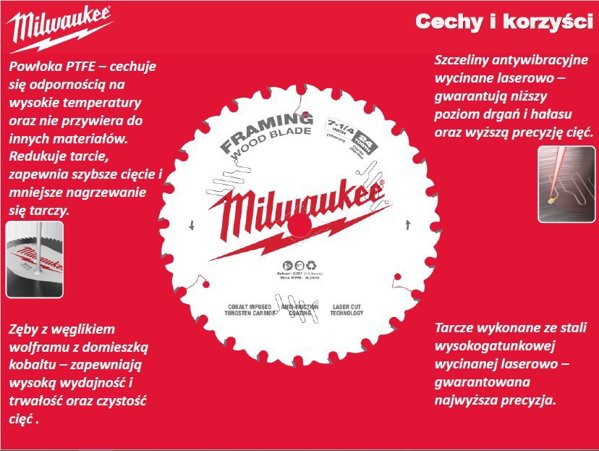 Milwaukee MILWAUKEE CIRCULAR SAW 165x15.87x24z WOOD - FAST CUTTING CSB P W