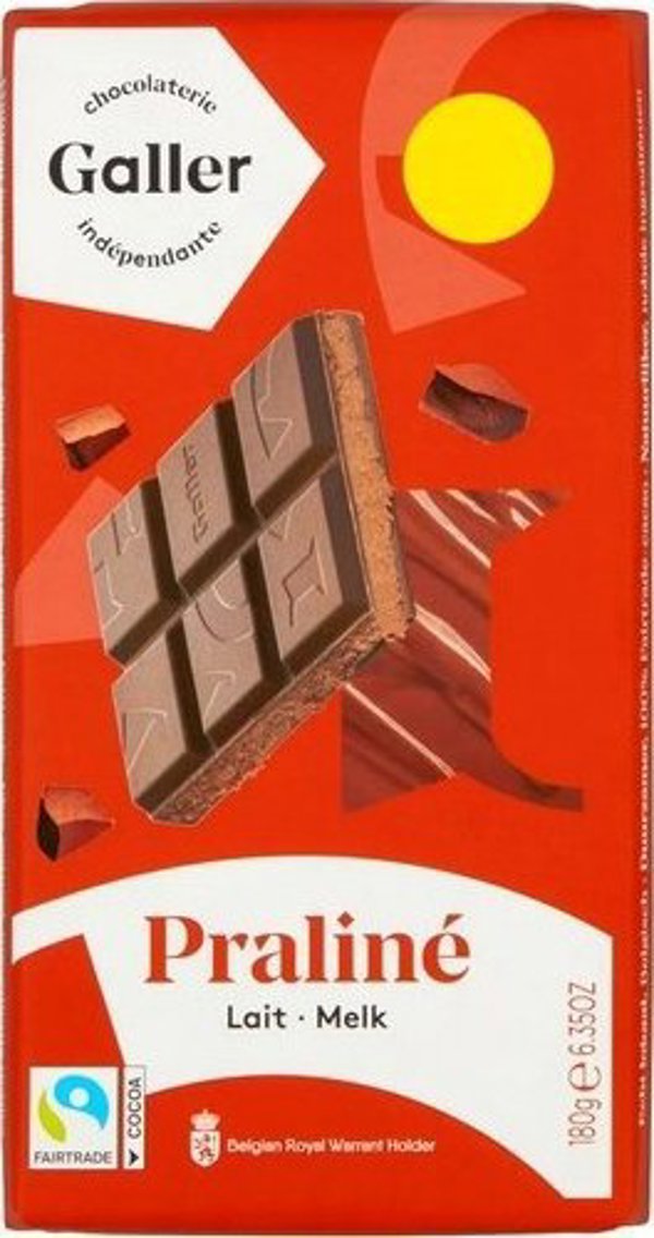 Σοκολάτα γάλακτος με γέμιση πραλίνας Galler Lait Praline, 180 g