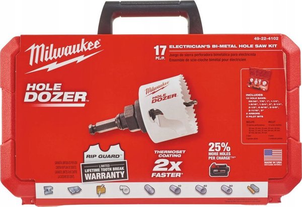 Πλήρης κορώνα διάτρησης Milwaukee HSAW 4/6 (17 μονάδες) Hole Dozer (o 20,22,25,32,40,44,51)