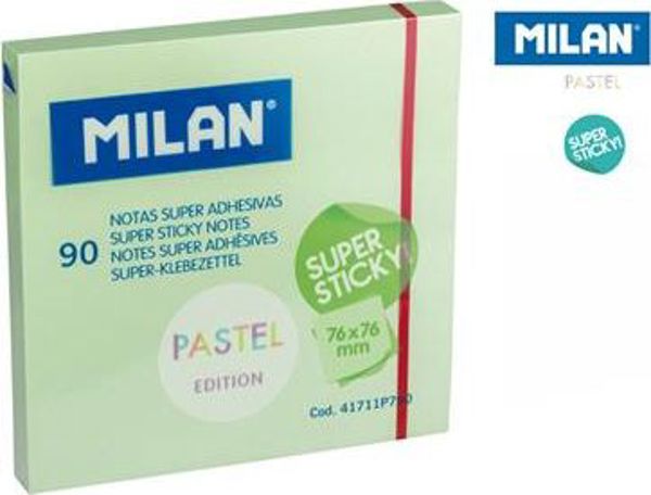 Milan Αυτοκόλλητα σημειωματάρια πράσινα Milan super sticky 76 x 76 90 τεμάχια