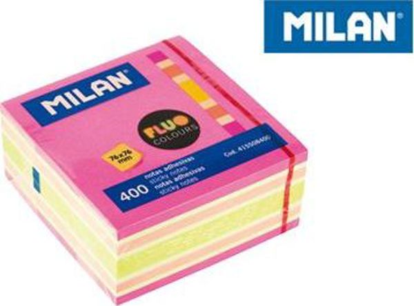 Αυτοκόλλητες Σημειώσεις Milan Cube Fluo Mix 76x76mm - 400 Φύλλα