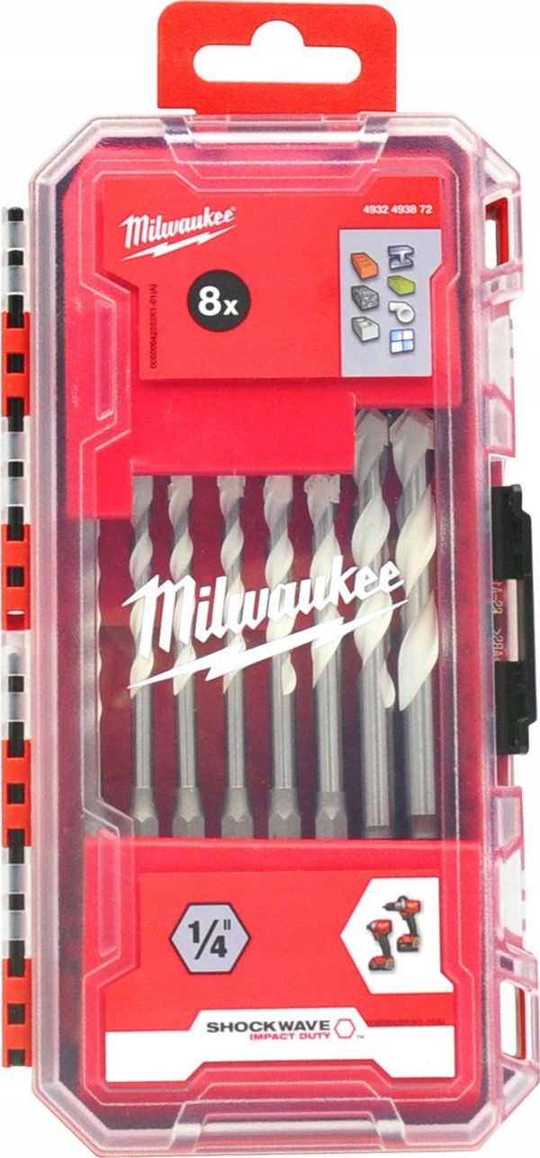 Milwaukee MILWAUKEE UNIVERSAL DRILL set. 8 pcs.