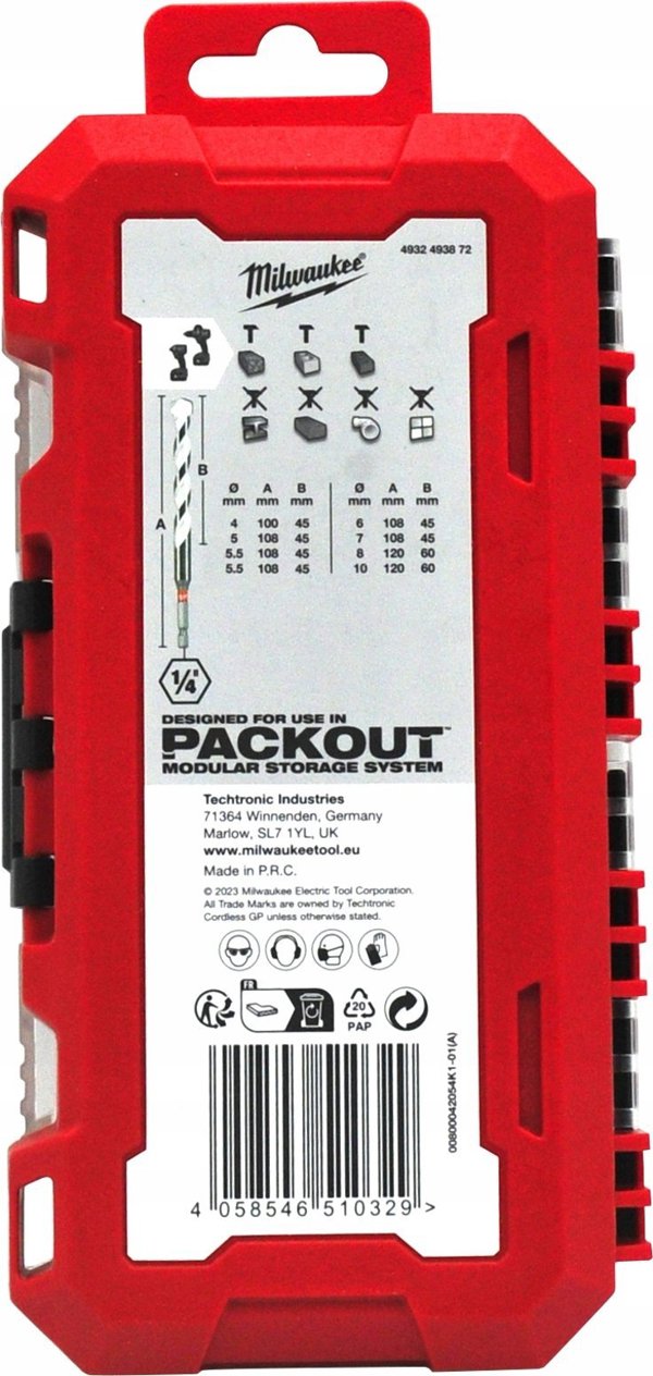 Milwaukee MILWAUKEE UNIVERSAL DRILL set. 8 pcs.