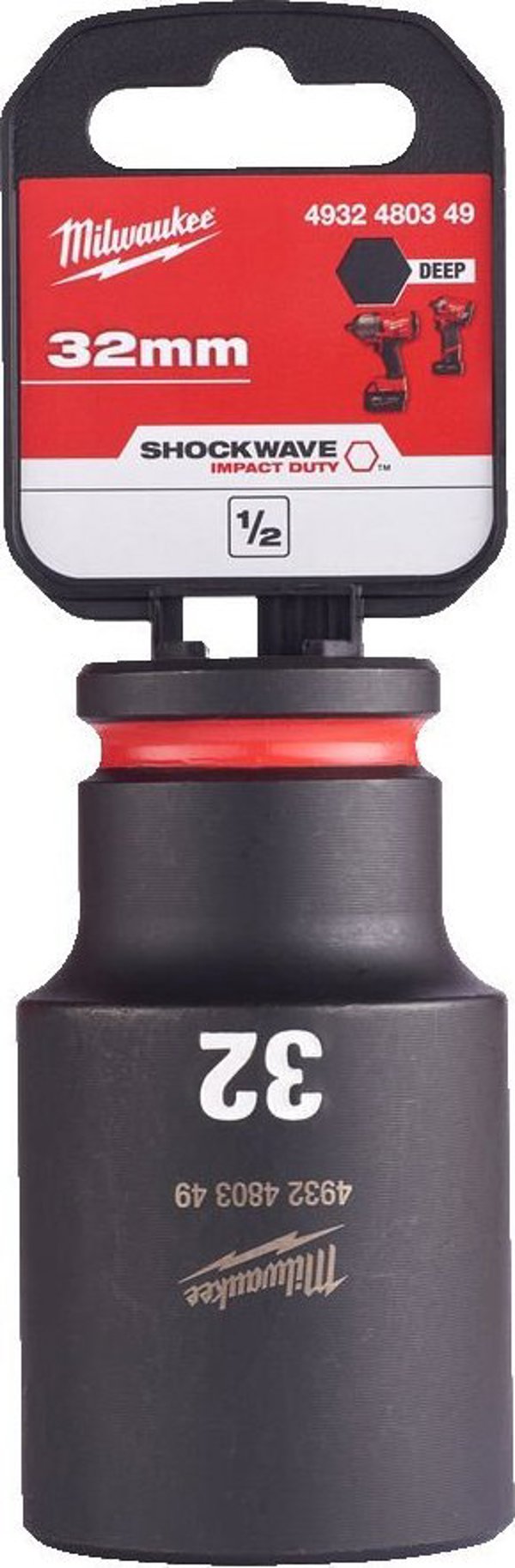 Μακριά καρυδάκι κρούσης 1/2 32 mm MILWAUKEE
