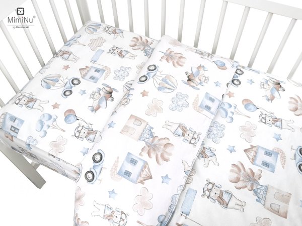 MimiNu MIMINU Bedding set of 2 pcs - Pilots Blue, 100x135, 60x40 cm