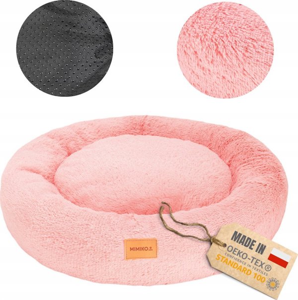 Mimikoko MIMIKO Pets Στρώμα Shaggy στρογγυλό XL 75cm ροζ