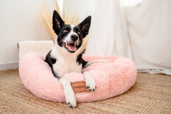 Mimikoko MIMIKO Pets Στρώμα Shaggy στρογγυλό XL 75cm ροζ