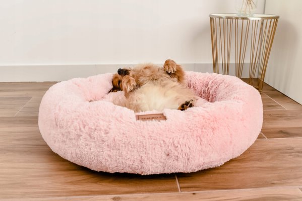 Mimikoko MIMIKO Pets Στρώμα Shaggy στρογγυλό XL 75cm ροζ