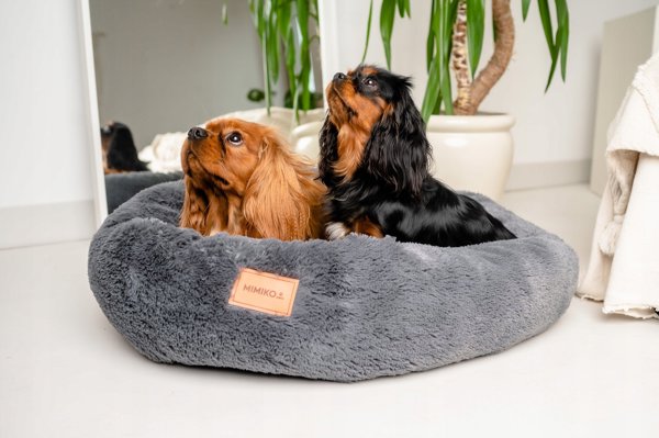 MIMIKO Pets Legowisko Shaggy okragle XL 75cm grafitowe