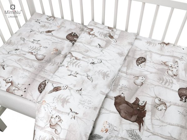 Σετ κλινοσκεπασμάτων MimiNu MIMINU 2 τεμαχίων - Woodland, 100x135, 60x40 cm