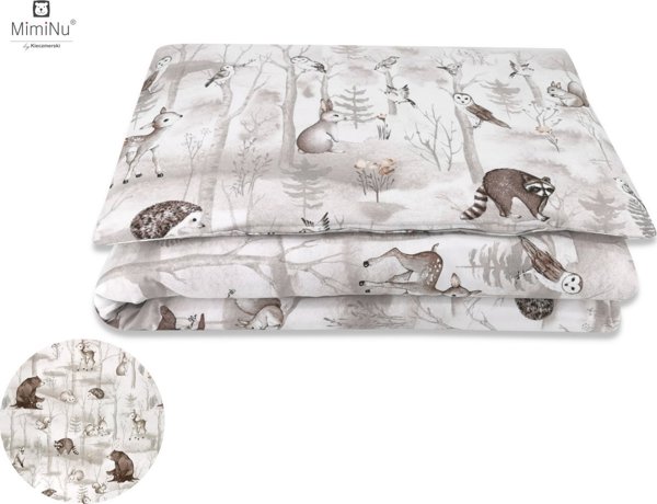 Σετ κλινοσκεπασμάτων MimiNu MIMINU 2 τεμαχίων - Woodland, 100x135, 60x40 cm