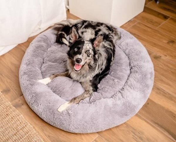 Mimikoko MIMIKO Pets Legowisko Shaggy στρογγυλό XXL 100cm γκρι