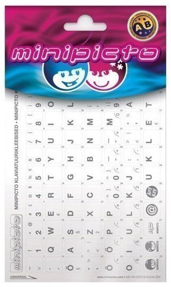 Αυτοκόλλητο πληκτρολογίου Minipicto EST KB-UNI-EE01-WHTLTGRY, λευκό/γκρι