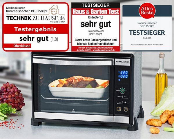 Μίνι φούρνος Rommelsbacher Rommelsbacher baking and barbecue BGE 1580 / E, μίνι φούρνος (ανοξείδωτο ατσάλι)