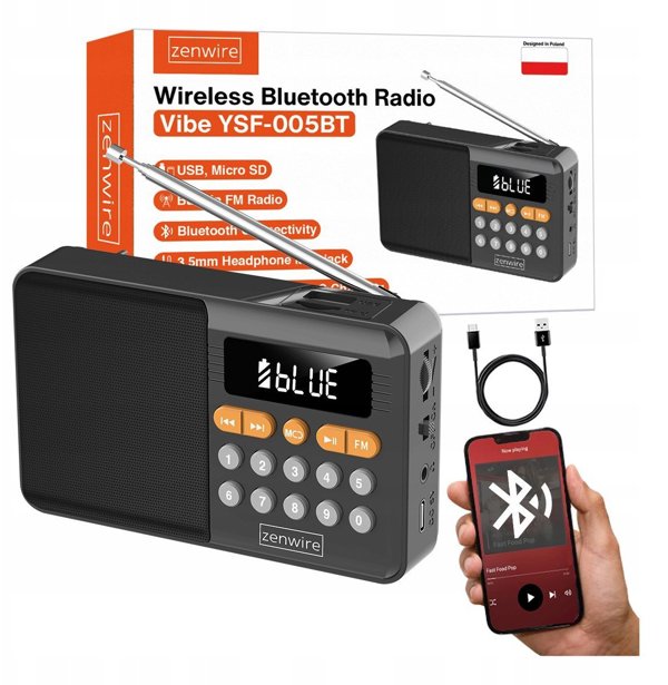 Μίνι Ράδιο FM Bluetooth Φορητό με Μπαταρίες - Κουζίνας Ασύρματο Ηχείο