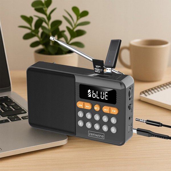 Μίνι Ράδιο FM Bluetooth Φορητό με Μπαταρίες - Κουζίνας Ασύρματο Ηχείο