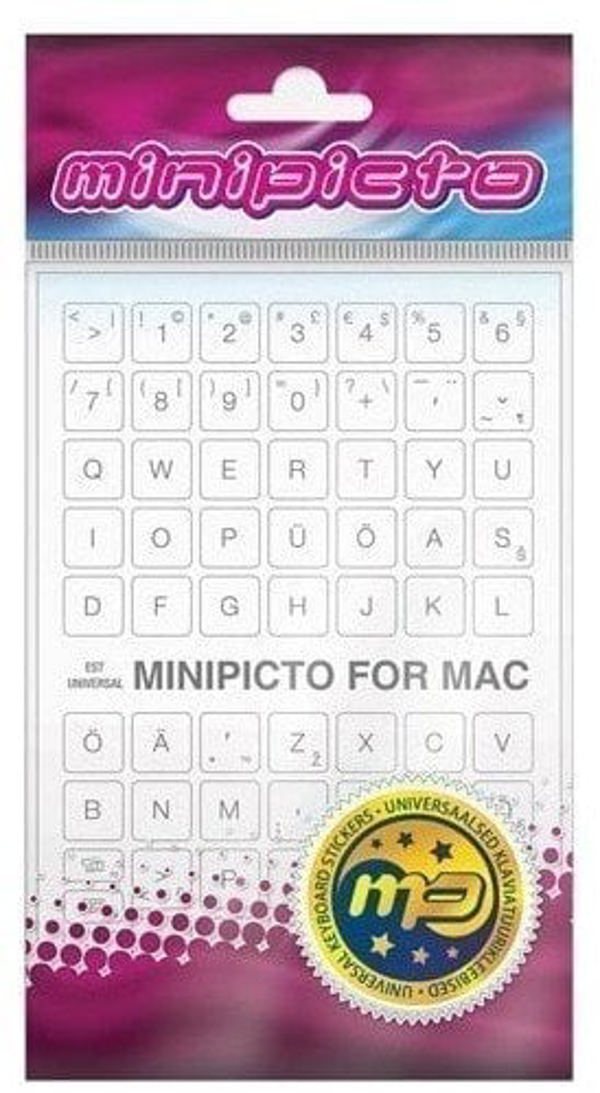 Αυτοκόλλητο πληκτρολογίου Minipicto EST KB-MAC-EE01-WHT, λευκό/γκρι