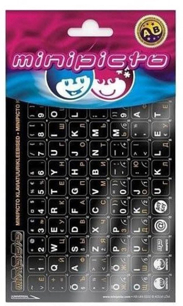 Αυτοκόλλητο πληκτρολογίου Minipicto EST/RUS KB-UNI-EE02-BLK-ORAN, μαύρο/λευκό/πορτοκαλί