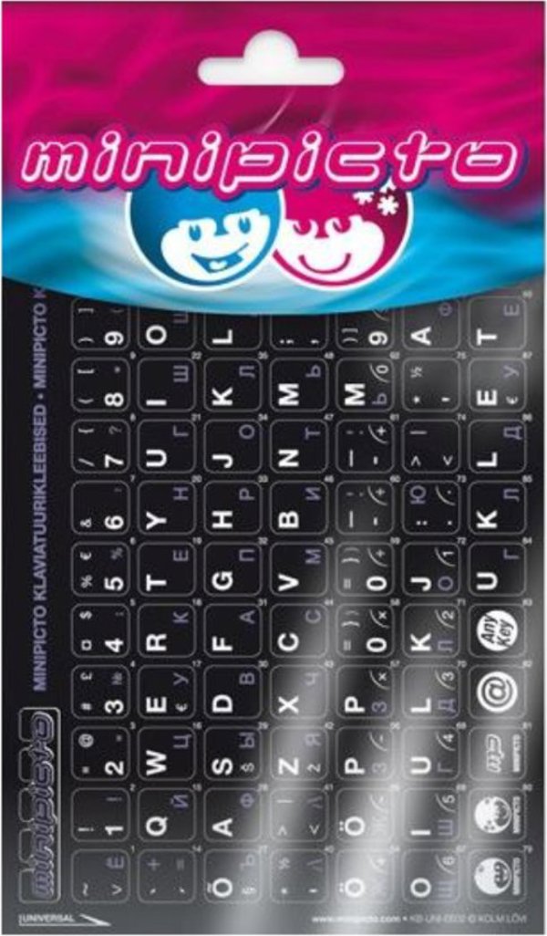 Αυτοκόλλητο πληκτρολογίου Minipicto EST/RUS KB-UNI-EE02-BLK-BLUE, μαύρο/λευκό/μπλε