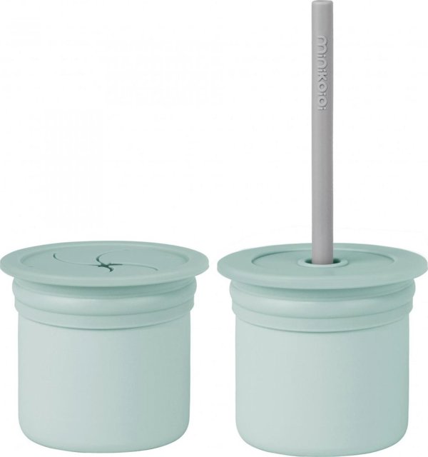 MINIKOIOI MINIKOIOI mini cup SIP+SNACK 2in1, 6m+, River Green/Powder Grey, 101260008