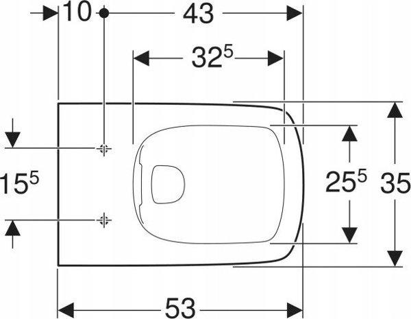 Κρεμαστή λεκάνη WC Geberit Selnova Square Rimfree 500.275.01.1