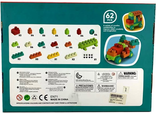 MiÄkkie klocki pojazdy 62 elementy