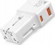 Mobile Origin Ταξιδιωτικός αντάπτορας 25W, EU/US/UK/AU, λευκός (TAD25-2P-WHT)