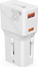 Mobile Origin Ταξιδιωτικός αντάπτορας 25W, EU/US/UK/AU, λευκός (TAD25-2P-WHT)