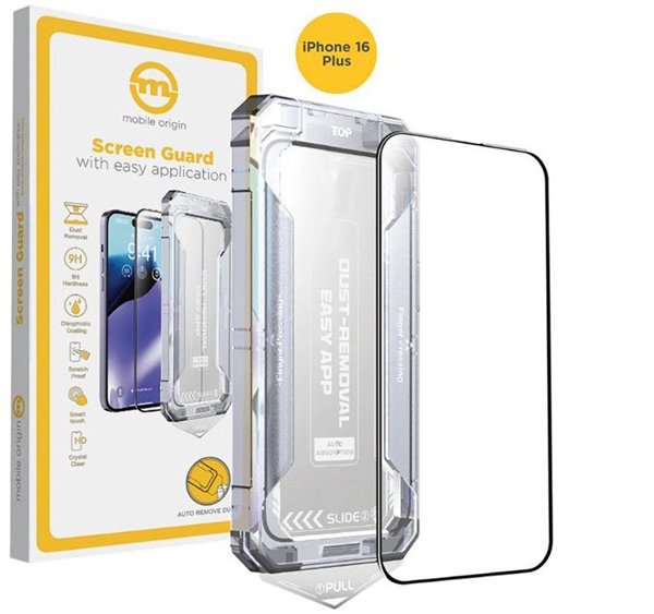 MOBILE ORIGIN Yellow Screen Guard iPhone 16 Plus με εύχρηστο εφαρμογέα