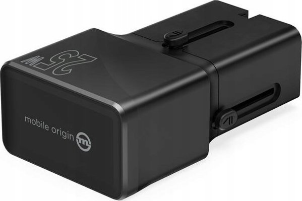 Mobile Origin Travel adapter 25W, EU/US/UK/AU, czarny (TAD25-2P-BLK)