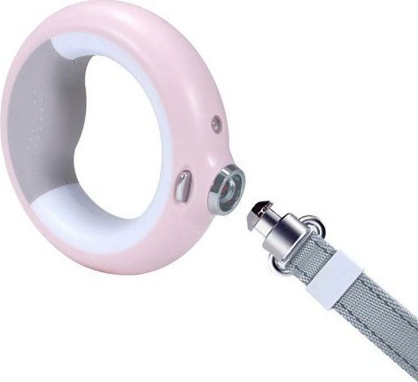 DoggyVillage Luminous Leash MT7127, Αυτόματο Λουρί Σκύλου 3 σε 1 με Φακό LED, Φωτιζόμενη Λαβή & Διανομέα Σακουλών, 2m, Ροζ