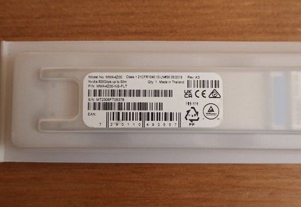 Μονάδα SFP NVIDIA NVIDIA - OSFP Μονάδα λήψης - 800 Gigabit Ethernet - 2 θύρες - MPO-12/APC Πολυτροπική λειτουργία - έως 50 χλμ - 850 nm