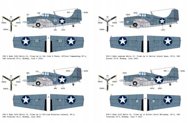 Πλαστικό μοντέλο USN F4F-4 Wildcat Battle of Midway 1/48