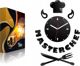 ModernClock Ρολόι Τοίχου Κουζίνας Masterchef, Μαύρο Ακρυλικό Γυαλί, Quartz, Μοντέρνο Σχέδιο