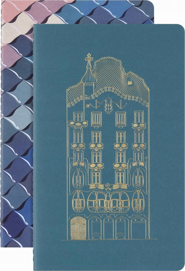 Moleskine Σετ 2 Τετράδια Casa Batlló Cahier 2024, L, 13x21cm, Με Γραμμές, Περιορισμένη Έκδοση
