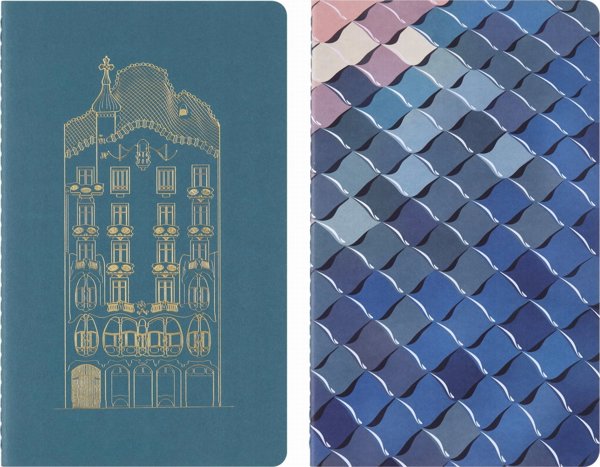 Moleskine Σετ 2 Τετράδια Casa Batlló Cahier 2024, L, 13x21cm, Με Γραμμές, Περιορισμένη Έκδοση