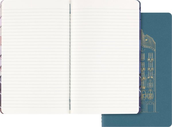 Moleskine Σετ 2 Τετράδια Casa Batlló Cahier 2024, L, 13x21cm, Με Γραμμές, Περιορισμένη Έκδοση