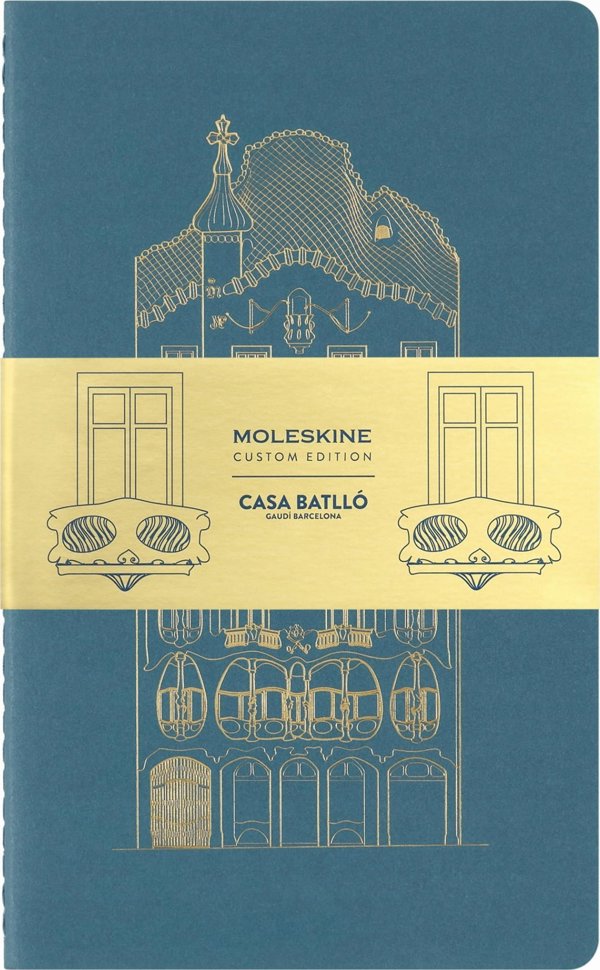 Moleskine Σετ 2 Τετράδια Casa Batlló Cahier 2024, L, 13x21cm, Με Γραμμές, Περιορισμένη Έκδοση