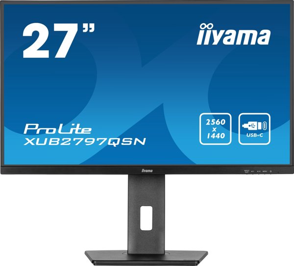 iiyama ProLite XUB2797QSN-B2 Monitor 27" QHD IPS, Ρυθμιζόμενο Ύψος, USB-C Docking Station