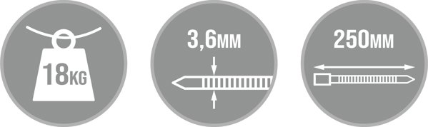 Μοντίς Δεματικά καλωδίων Montis μαύρα 3,6x250mm MT141 /100τμχ