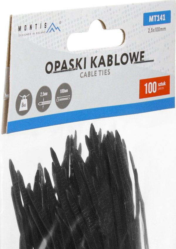 Μοντίς Δεματικά καλωδίων Montis μαύρα 3,6x250mm MT141 /100τμχ