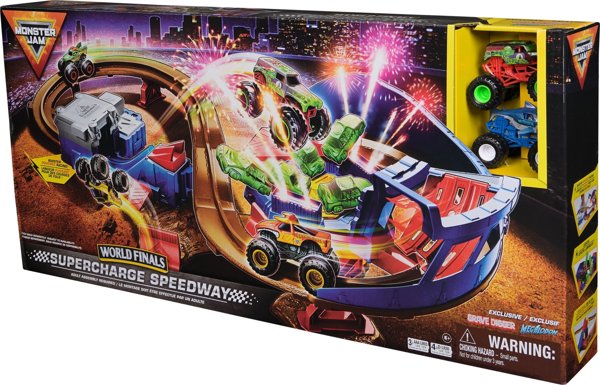 Monster Jam MONSTER JAM launch track with two vehicles Supercharge Speedway, 6071089