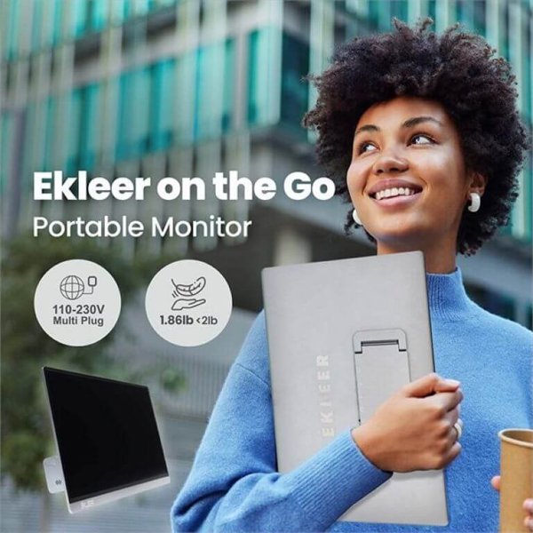Φορητή Οθόνη LCD Ekleer EKLEER 16" USB Type-C με Θήκη Μεταφοράς